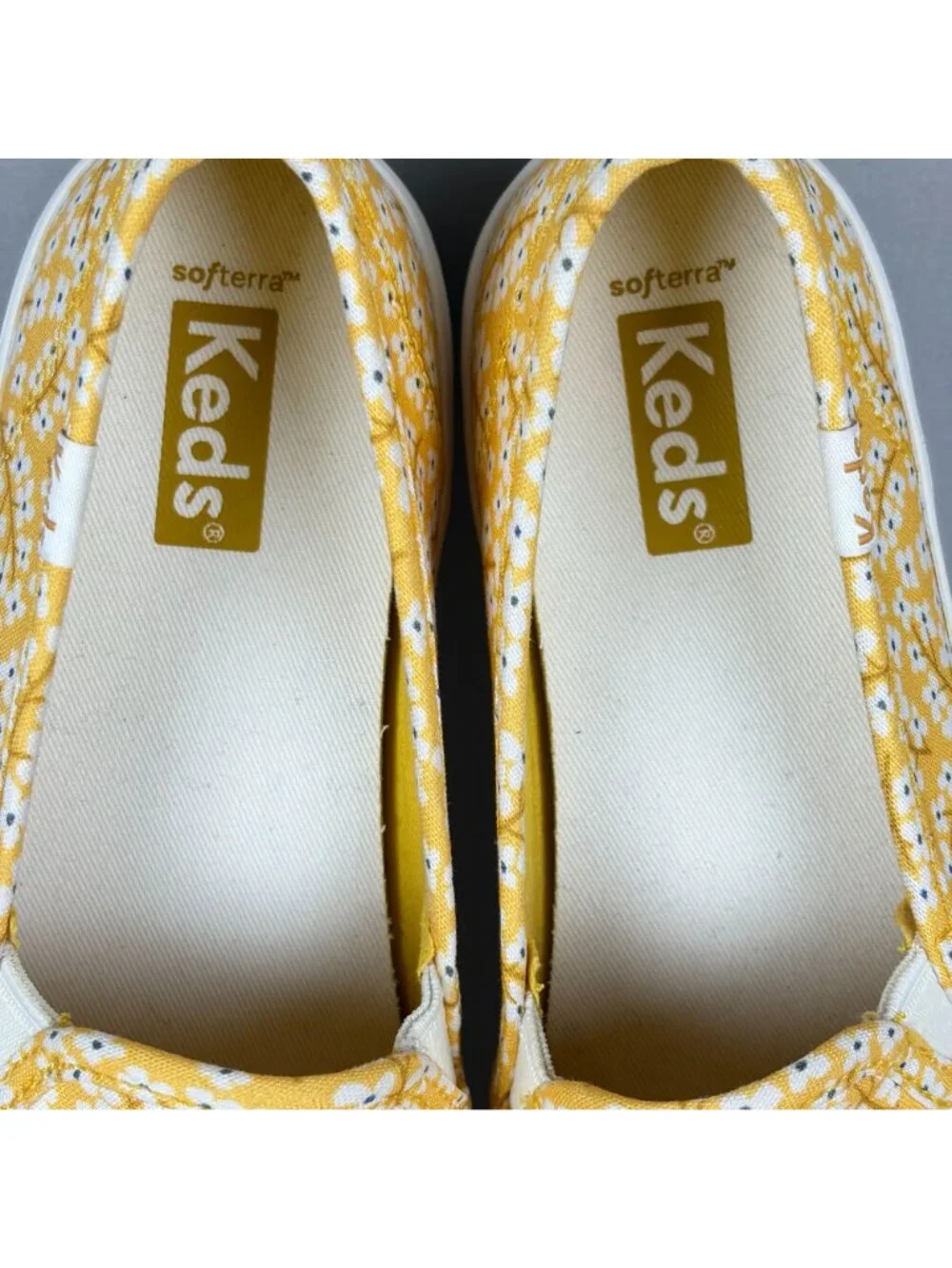 Keds Double Decker Floral Slip On Sneakers Womens 7 Yellow White Casual Platform